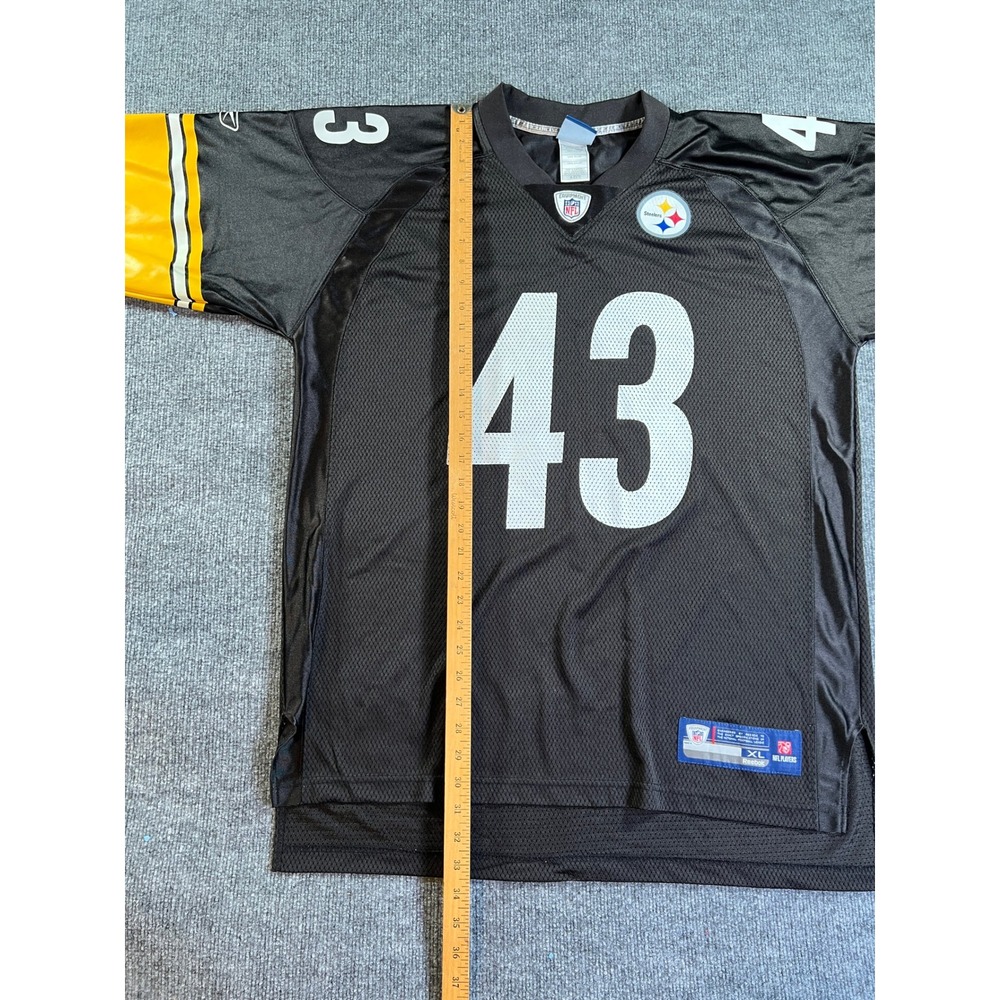 Reebok Pittsburgh Steelers Jersey Mens XL Black Troy Polamalu 43 NFL Equipment - Picture 9 of 11
